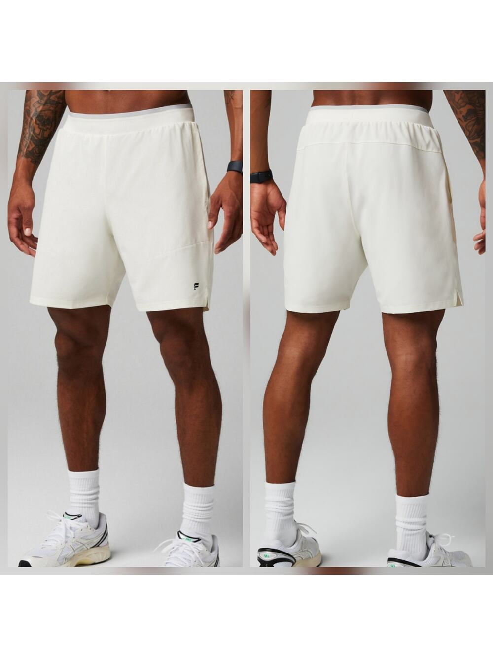 Fabletics NWT Fundamental Short 2 With Liner, 7" length in Bone or Off-white XXL